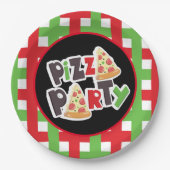 Cute pizza party words paper bord (Voorkant)