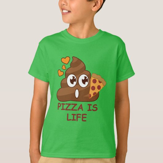 Cute Pizza Poop Emoji T-shirt (Voorkant)