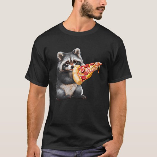 Cute Pizza Raccoon T-shirt (Voorkant)