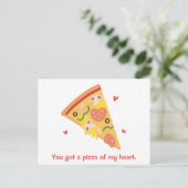 Cute Pizza van mijn Heart Pun Love Humor Briefkaart (Staand voorkant)