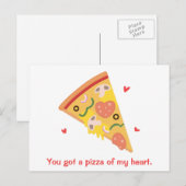 Cute Pizza van mijn Heart Pun Love Humor Briefkaart (Voorkant / Achterkant)