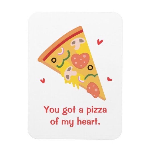 Cute Pizza van mijn Heart Pun Love Humor Magneet (Verticaal)