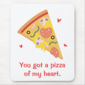 Cute Pizza van mijn Heart Pun Love Humor Muismat (Voorkant)