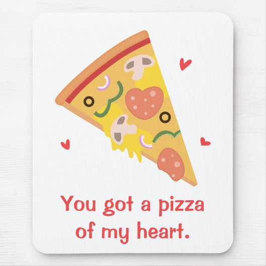 Cute Pizza van mijn Heart Pun Love Humor Muismat (Voorkant)