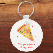 Cute Pizza van mijn Heart Pun Love Humor Sleutelhanger (Voorkant)