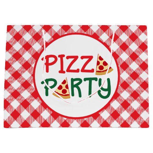 Cute pizzafeestwoorden groot cadeauzakje (Voorkant)