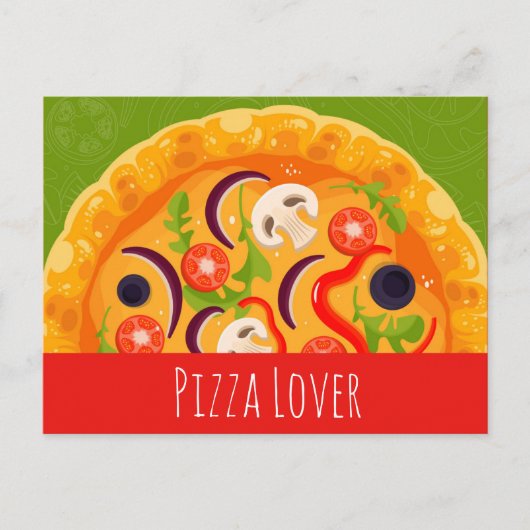 Cute pizzaminnaar kleurrijk eten briefkaart (Voorkant)