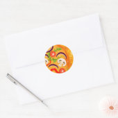 Cute pizzaminnaar kleurrijk eten ronde sticker (Envelop)