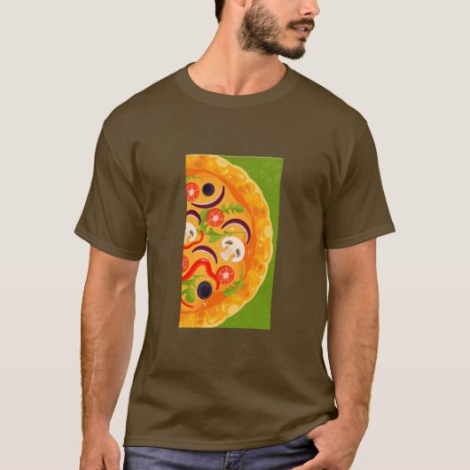 Cute pizzaminnaar kleurrijk eten t-shirt (Voorkant)
