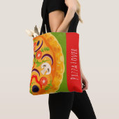 Cute pizzaminnaar kleurrijk eten tote bag (Dichtbij)