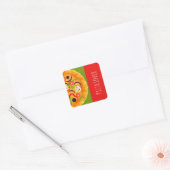 Cute pizzaminnaar kleurrijk eten vierkante sticker (Envelop)