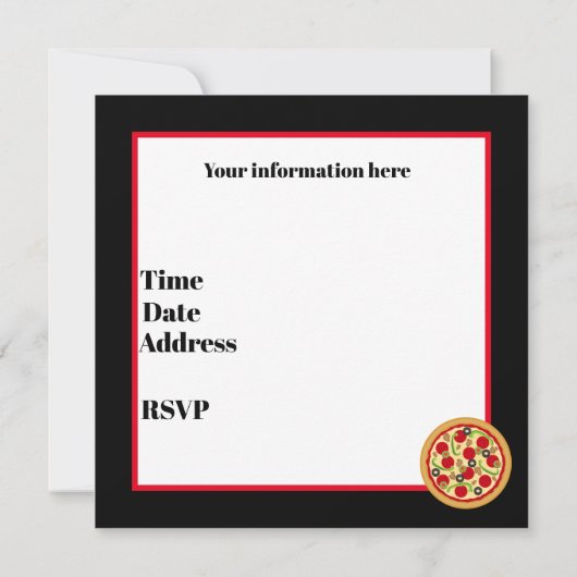 Cute pizzaparty elk doel kaart (Achterkant)