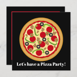 Cute pizzaparty elk doel kaart
