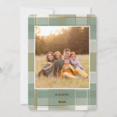 Cute Plaid Christmas Card with Family Photo  Feestdagenkaart (Achterkant)