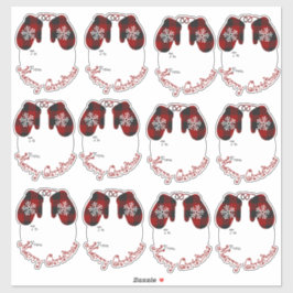 Cute plaid mittens gift labels