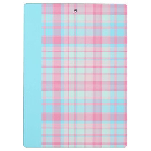 Cute plaid  pastel pink Daisy Notes Notebook  Klembord (Achterkant)