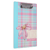 Cute plaid  pastel pink Daisy Notes Notebook  Klembord (Rechts)
