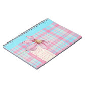 Cute plaid  pastel pink Daisy Notes Notebook  Notitieboek (Linkerzijde)