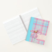 Cute plaid  pastel pink Daisy Notes Notebook  Notitieboek (Binnen)