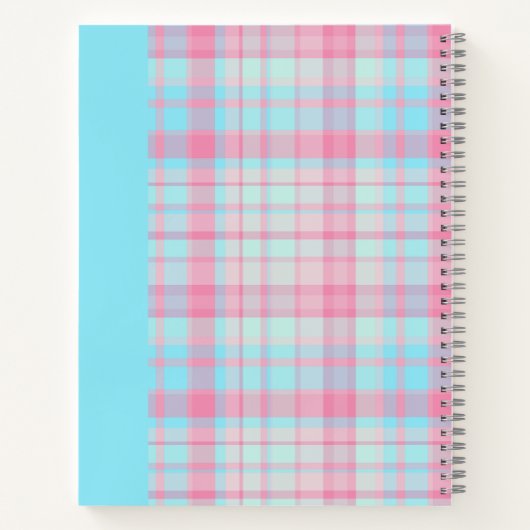Cute plaid pastel pink Daisy Notes Notebook Notitieboek (Achterkant)