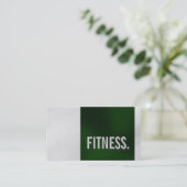 Cute Plain Green Grey Fitness Visitekaartje (Staand voorkant)