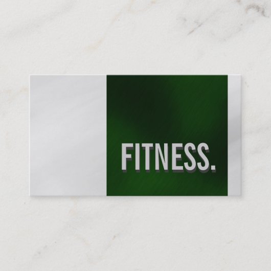 Cute Plain Green Grey Fitness Visitekaartje (Voorkant)