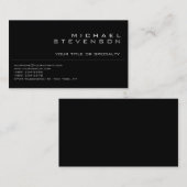 Cute Plain Grey Black Trendy Chic Visitekaartje (Voorkant / Achterkant)