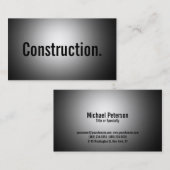 Cute Plain Grey Construction Visitekaartje (Voorkant / Achterkant)
