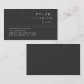 Cute Plain Grey Contemmodern Manager Visitekaartje (Voorkant / Achterkant)