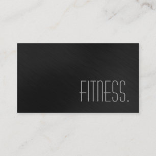 Cute Plain Grey Modern Fonts Fitness Visitekaartje