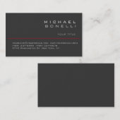 Cute Plain Grey Trendy Chic Design Visitekaartje (Voorkant / Achterkant)