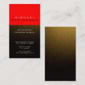 Cute Plain Red Gold Yellow Designer Visitekaartje (Voorkant / Achterkant)
