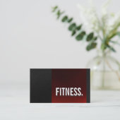 Cute Plain Red Gray Pattern Fitness Visitekaartje (Staand voorkant)