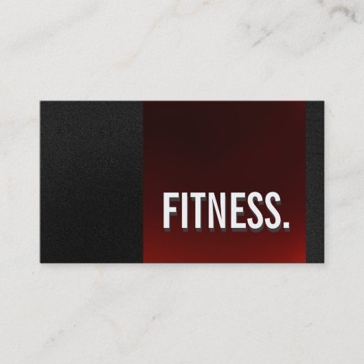 Cute Plain Red Gray Pattern Fitness Visitekaartje (Voorkant)