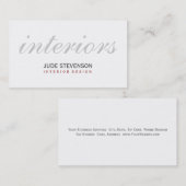 Cute Plain White Interior Designer Visitekaartje (Voorkant / Achterkant)