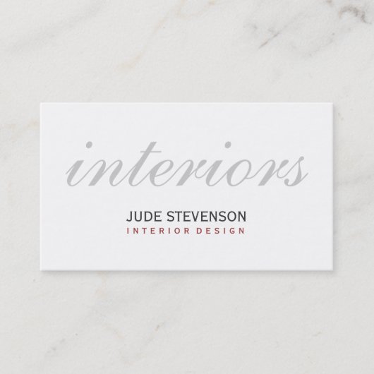 Cute Plain White Interior Designer Visitekaartje (Voorkant)