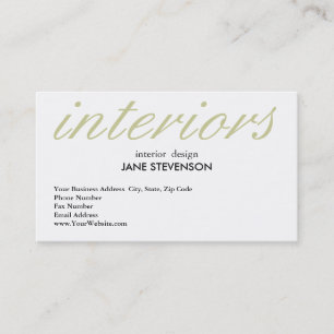 Cute Plain White Interior Designer Visitekaartje