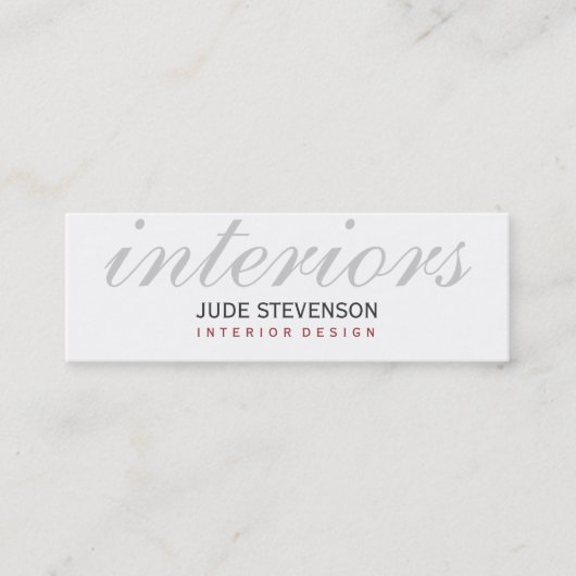 Cute Plain White Interior Designer Visitekaartje (Voorkant)