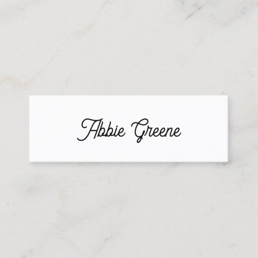 Cute Plain White Script Social Media Netper Mini Visitekaartje (Voorkant)