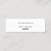 Cute Plain White Script Social Media Netper Mini Visitekaartje (Achterkant)
