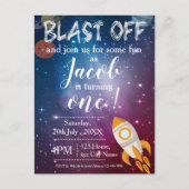 Cute Planet Rocket Space Galaxy Thapy Birthday Briefkaart (Voorkant)