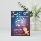 Cute Planet Rocket Space Galaxy Thapy Birthday Briefkaart (Staand voorkant)