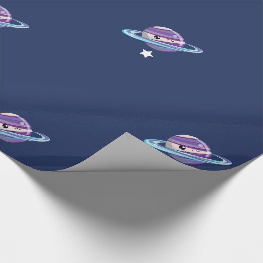 Cute Planet Saturn Space Galaxy Kind Birthday Cadeaupapier (Hoek)