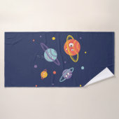 Cute Planets Cartoon Space Kinder Badhanddoek (Badhanddoek)