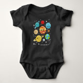 Cute Planets, Kawaii Planets, Space, Cosmos, Sterr Romper (Voorkant)
