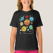 Cute Planets, Kawaii Planets, Space, Cosmos, Sterr T-shirt (Voorkant)