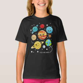 Cute Planets, Kawaii Planets, Space, Cosmos, Sterr T-shirt