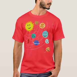 Cute Planets Science Solar System Space Astronomie T-shirt