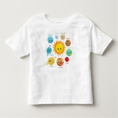 Cute Planets, Solar System, Space, Cosmos, Galaxy Kinder Shirts (Voorkant)