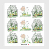 Cute Plant Greenhouse Illustration Set Sticker (Vel)